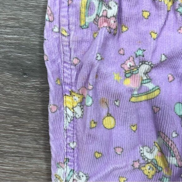 Vintage 90’s‎ cat and pony print corduroy overalls purple - Picture 4 of 7